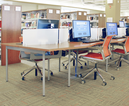 Library Reading Desks And Chairs