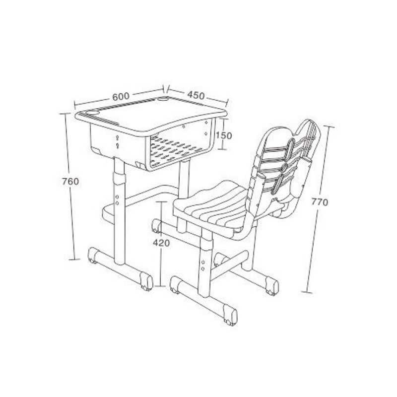 UC-A0201 Single Student Desk And Chair