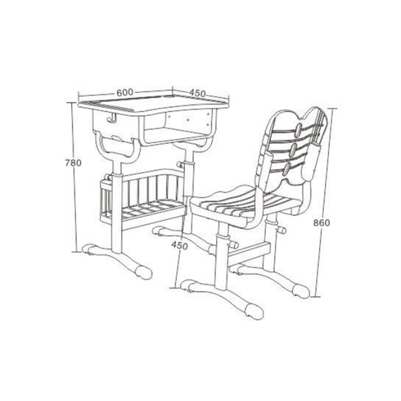 UC-A0203 Classroom Single Student Desk and Chair
