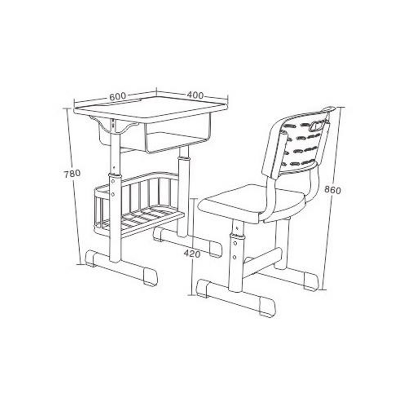 UC-A0801 Classroom Single Student Desk and Chair