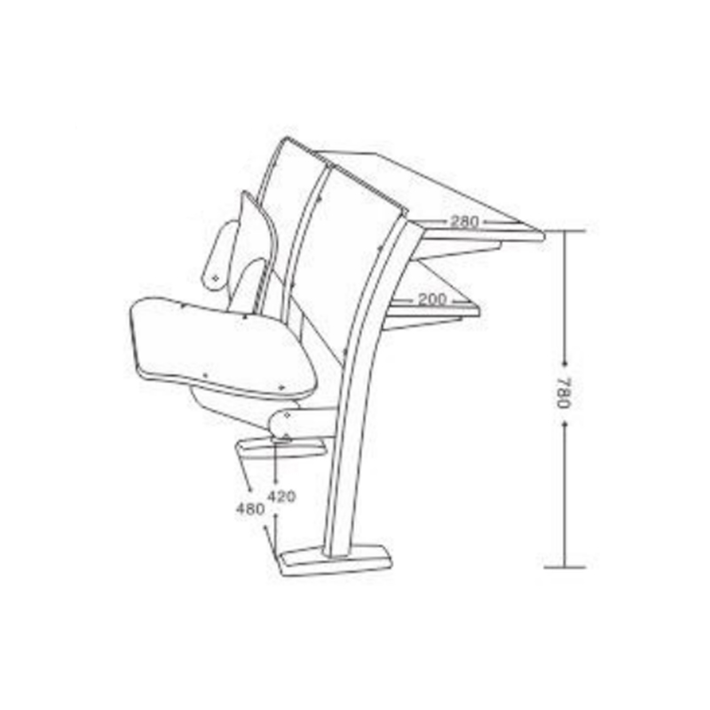 UC-A4304 Lecture Theater Plastic Folding Bench