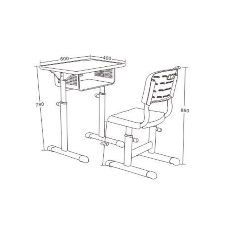 UC-A0704 Single Reliable Desk And Chair For Primary And Secondary School Students