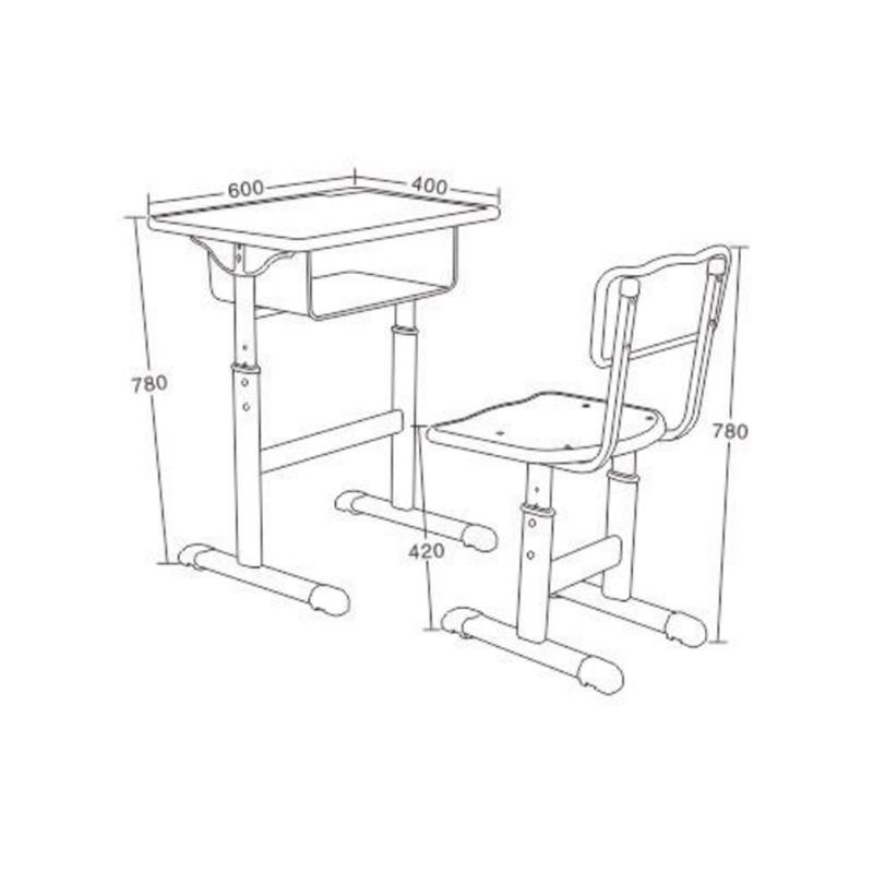 UC-A0901 Adjustable Student Work Desk And Chair