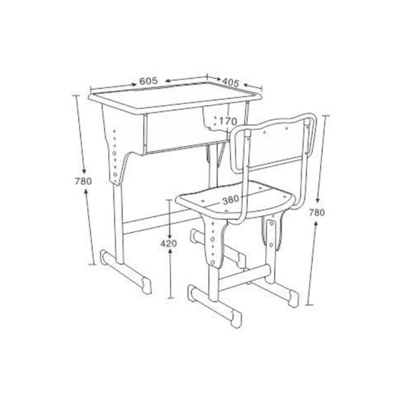 UC-A1202 Adjustable Student Work Desk And Chair
