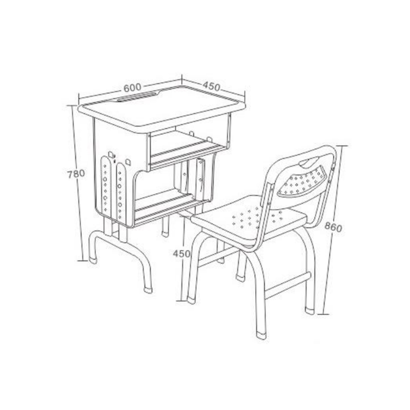 UC-A1602 School Double-Layer Single Desk And Chair