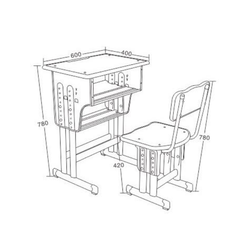 UC-A2002 Double-Layer Single Back-Able Desk And Chair