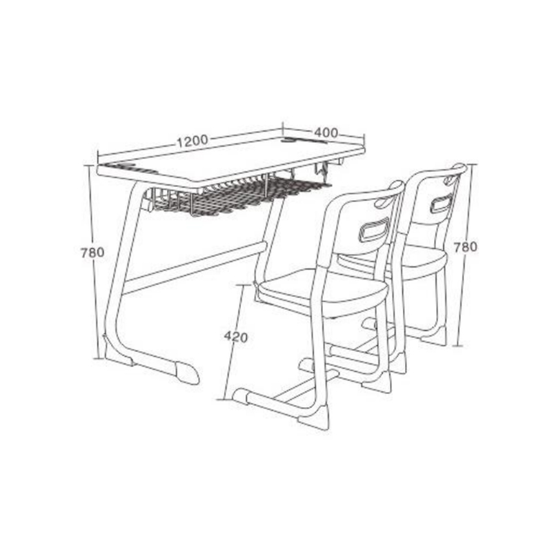 UC-A2101 School Double Desk And Chair