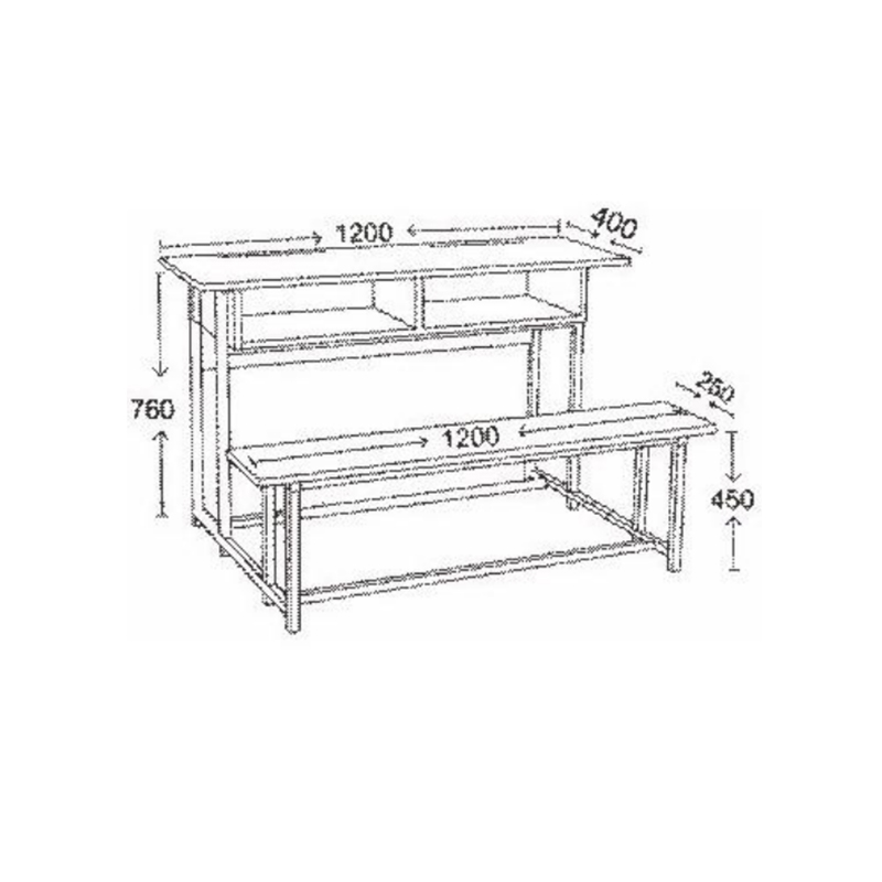 UC-A2202 School Double Desk Bench