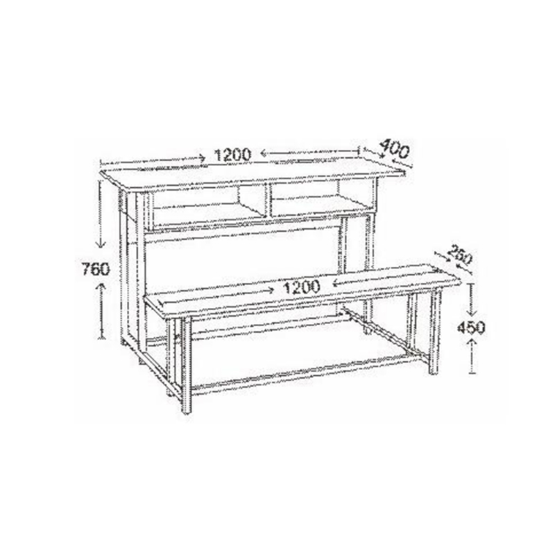 UC-A2204 Double Seat Wooden Desk And Chair For Students