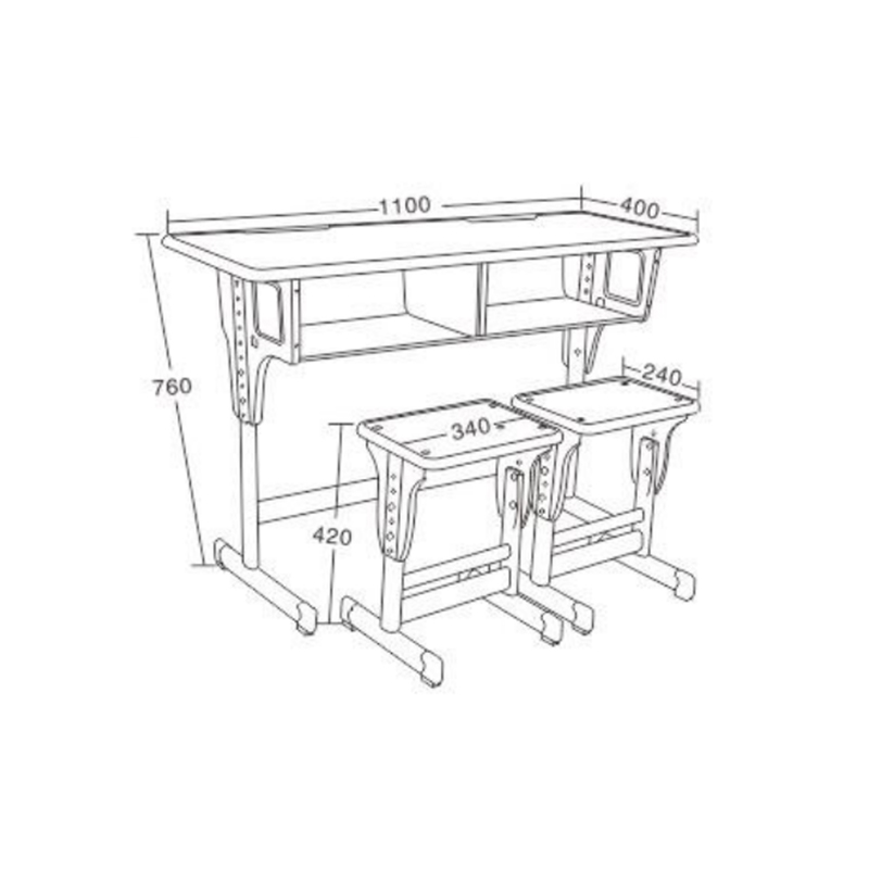 UC-A2301 Modern Training Double Desk and Chair