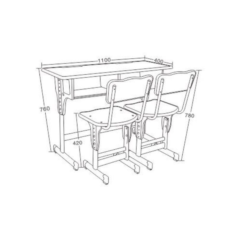 UC-A2302 Modern Training Double Reliable Back Desk And Chair