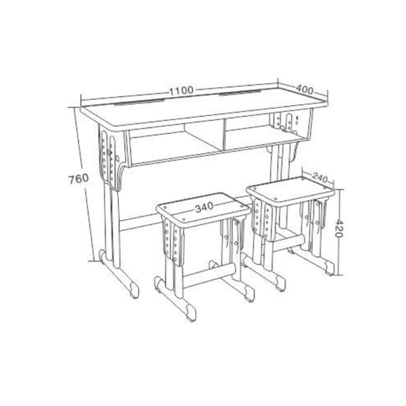 UC-A2401 Modern Training Double Desk and Chair