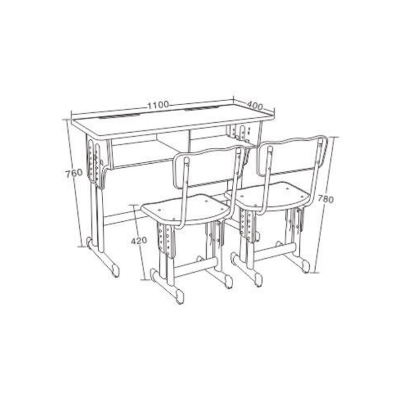 UC-A2402 Modern Training Double Reliable Back Desk And Chair