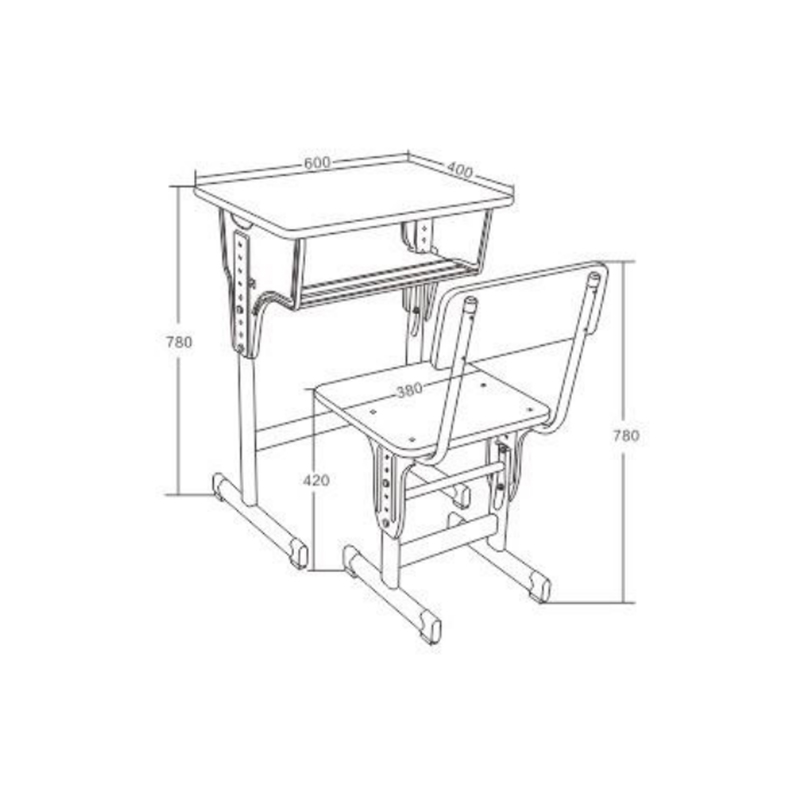 UC-A2701 School Wooden Single Desk And Chair