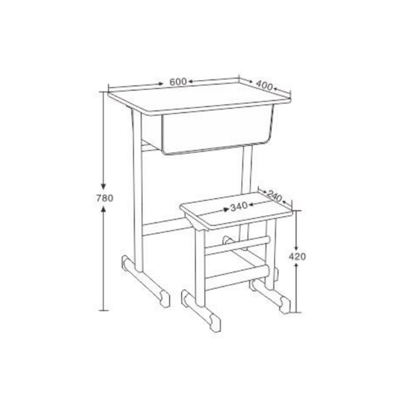 UC-A3301 Single-Layer Single-Column Classroom Desks And Chairs