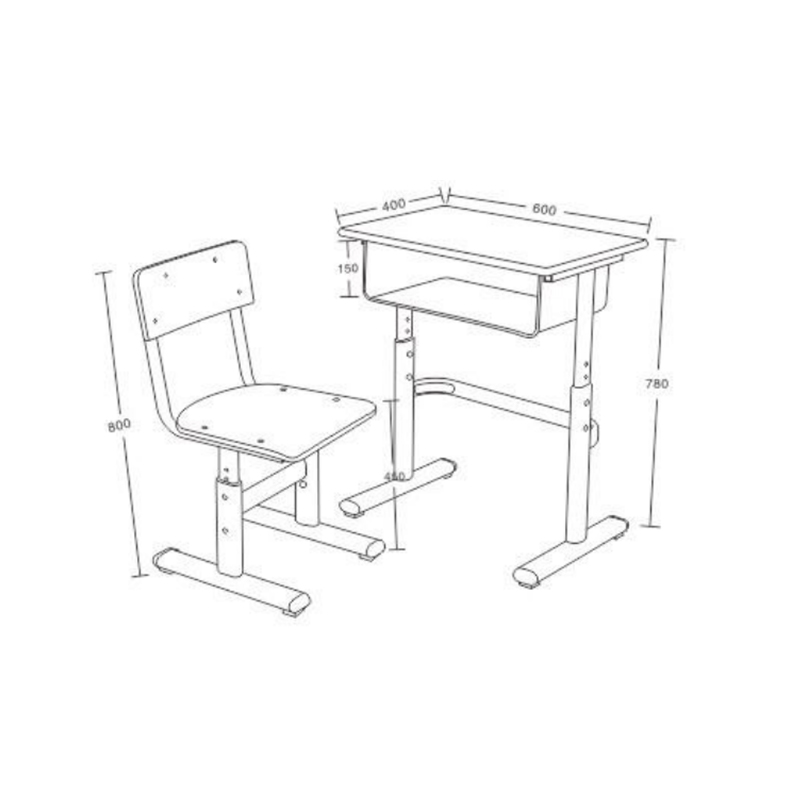 UC-A3502 Adjustable Single-Layer Single-Column Desks And Chairs For Classrooms