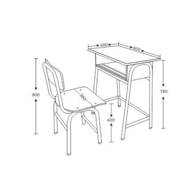 UC-A3601 Classroom Non-Adjustable Single-Layer Single-Column Desks And Chairs