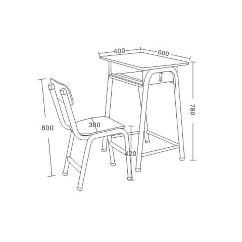 UC-A3602 Student Non-Adjustable Single-Layer Single-Column Desk And Chair