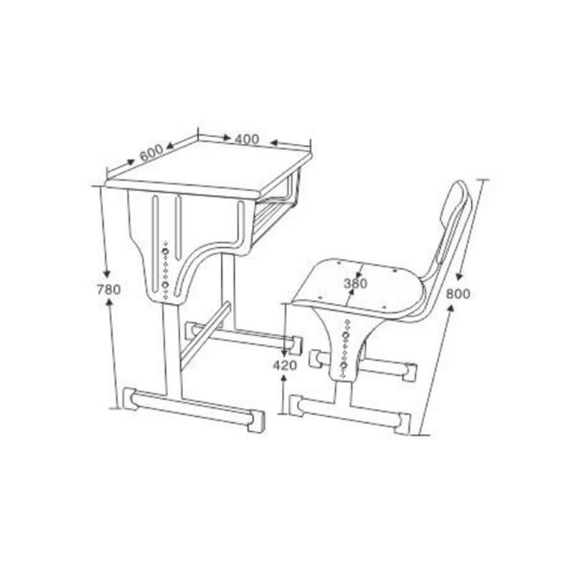 UC-A3801 Training Institution Single-Person Single-Layer Desk And Chair