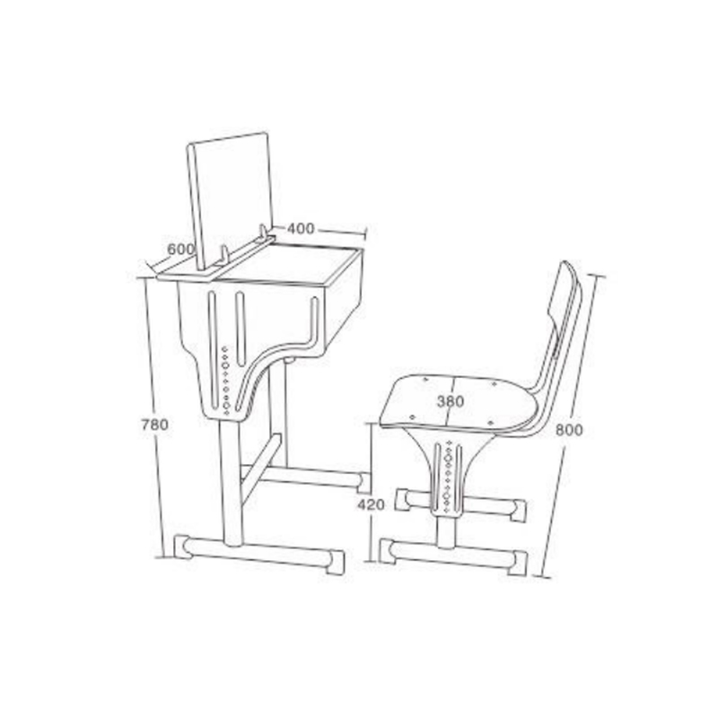 UC-A3802 Classroom Single Flip-Top Desk And Chair